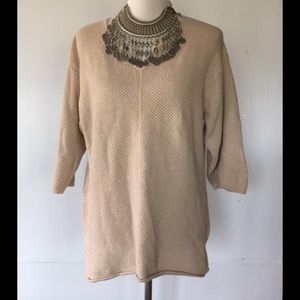 Cream sweater by Maurada size M 3/4 Sleeves